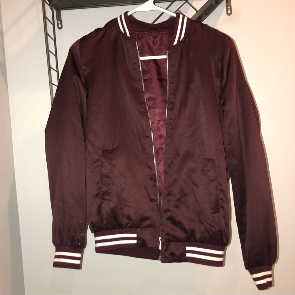 Maroon Bomber Jacket